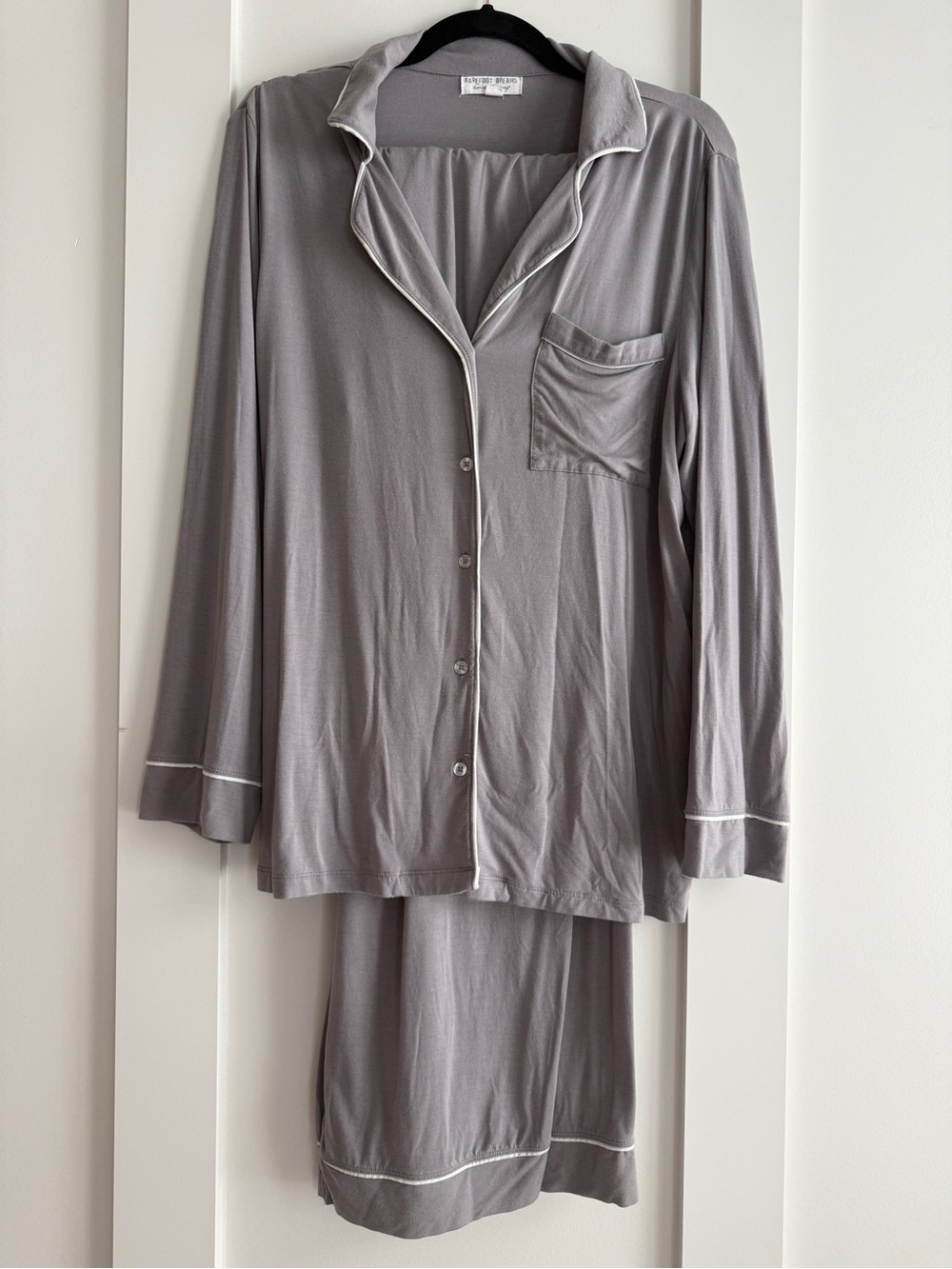 Barefoot Dreams Gray PJ Set - Classic Long Sleeve Top & Pants